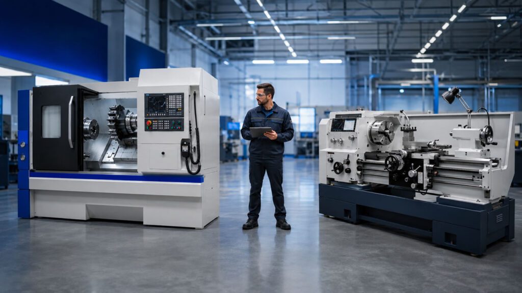 torno CNC ou torno mecânico