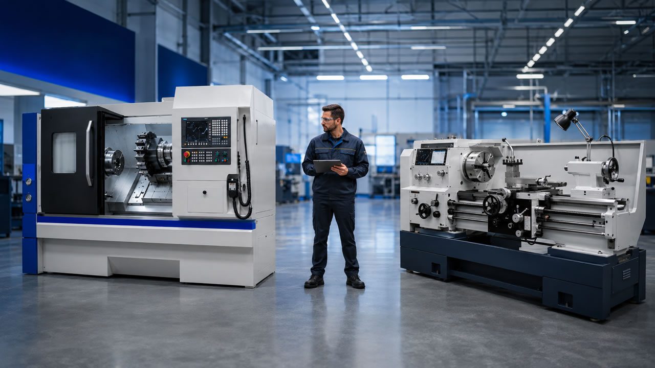torno CNC ou torno mecânico